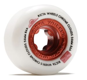 56mm 86a Ricta Chrome Clouds WHTRED (SOFT Wheels)